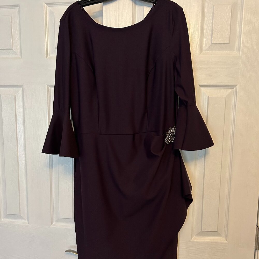 Alex Evenings Size 16 Plum Cocktail Dress